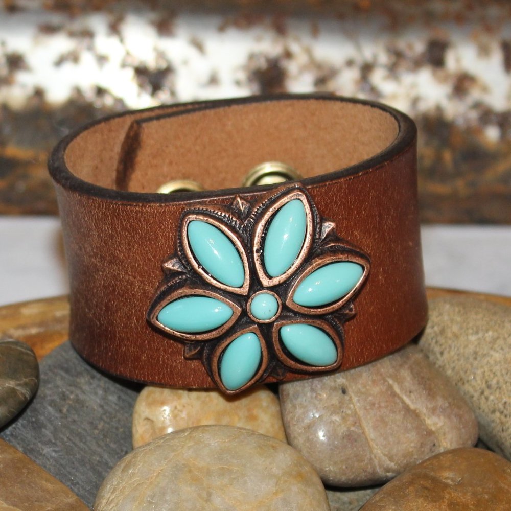 Adjustable Handmade Leather Boho Cuff